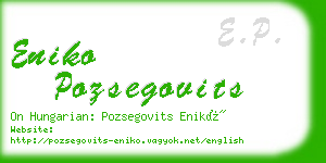 eniko pozsegovits business card